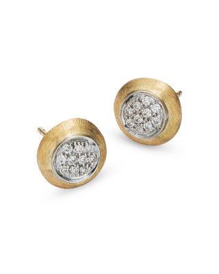 Delicati Earring in 18K Yellow Gold with Pav&eacute; Diamonds