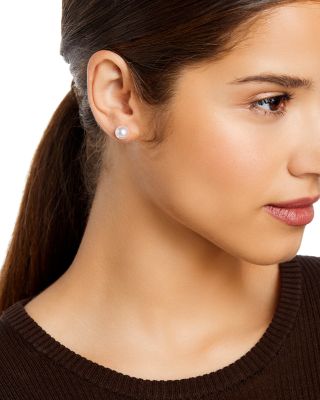 Akoya Cultured Pearl Stud Earrings in 14K Yellow Gold 