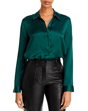 L Agence Tyler Long-sleeve Blouse In Dark Forest