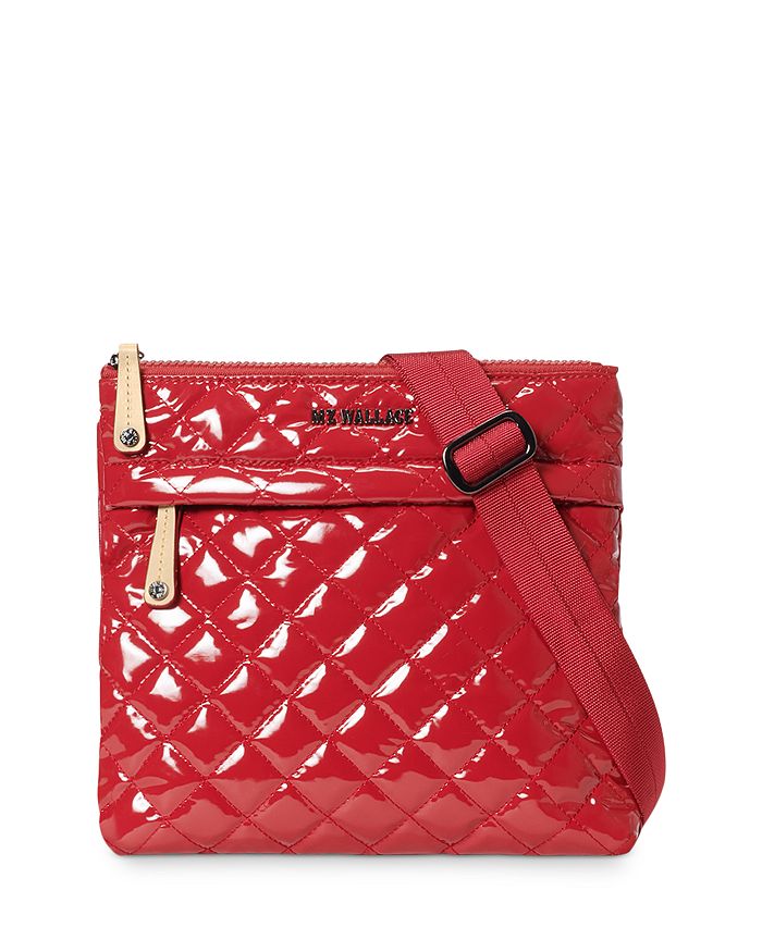 Mz Wallace Metro Flat Crossbody Bag In Red Lacquer