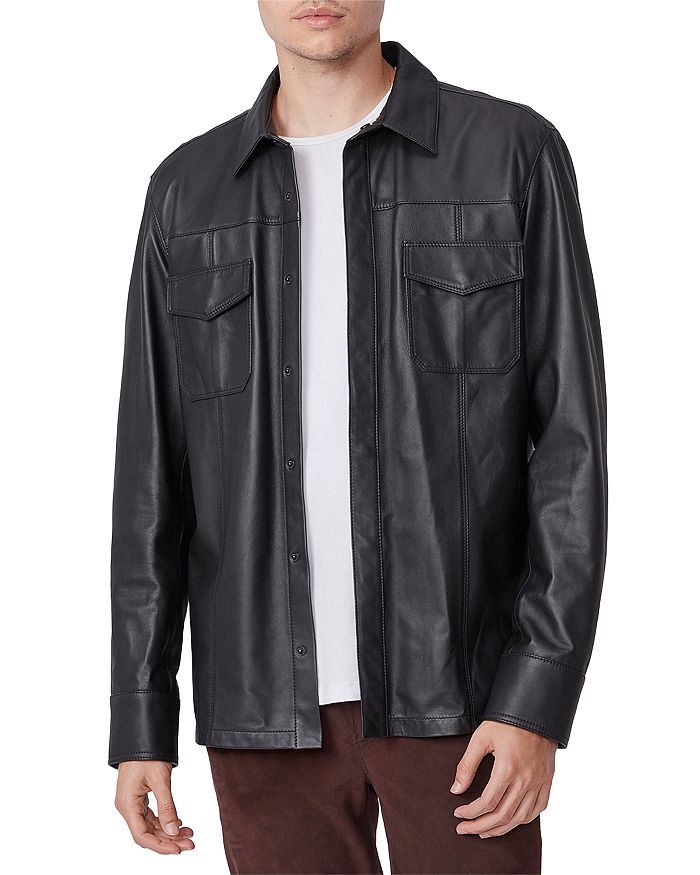 PAIGE Darrin Leather Overshirt | Bloomingdale's