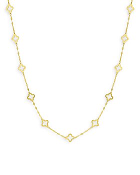 Bloomingdale's - Quatrefoil Link Statement Necklace in 14K Yellow Gold - 100 Exclusive