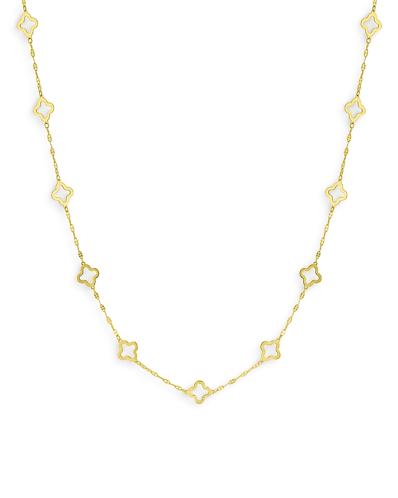 Bloomingdale's Fine Collection Quatrefoil Link Statement Necklace in 14K Yellow Gold