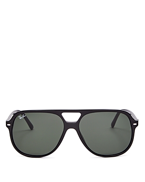 Ray Ban Ray-ban Women's Brow Bar Aviator Sunglasses, 56mm In Black/green