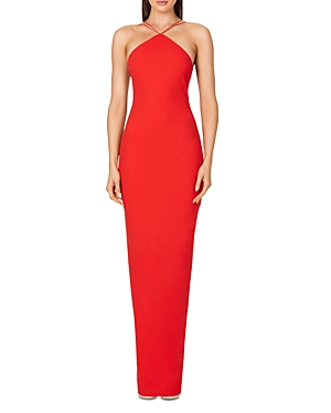 Nookie Trinity Halter Gown In Cherry
