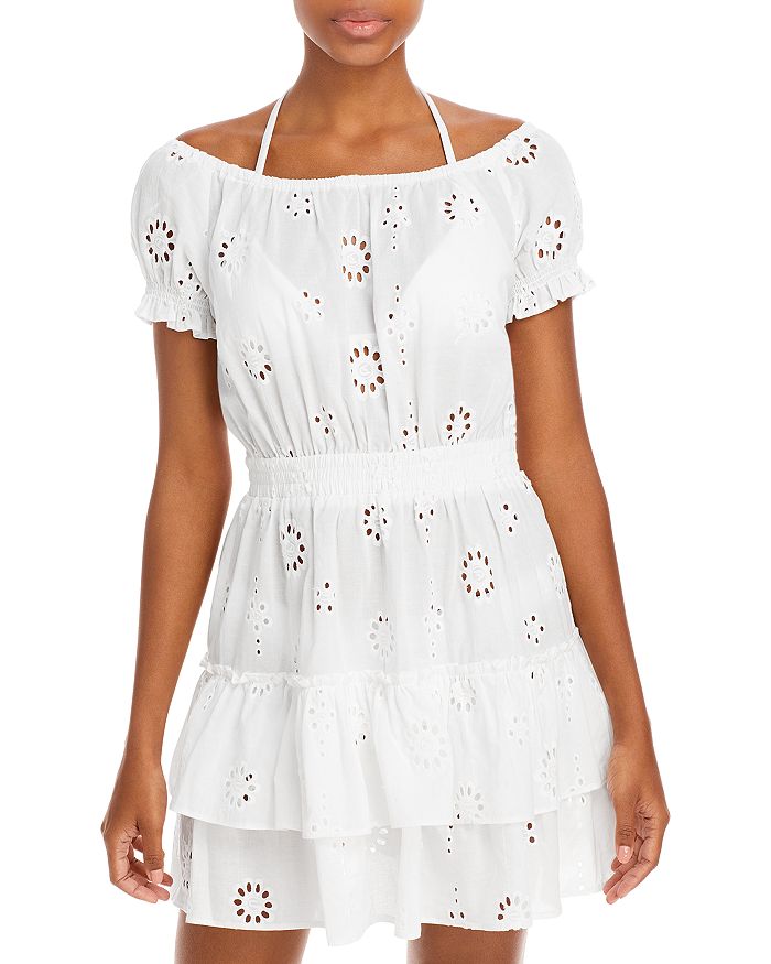 Aqua tiered eyelet dress store