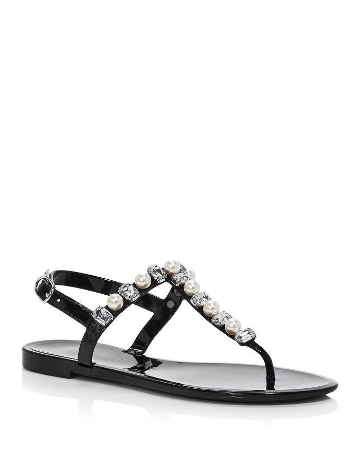 Stuart Weitzman Women's Goldie Crystal Embellished Jelly Sandals
