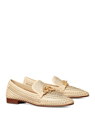 tory burch white loafers