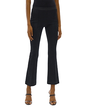 Helmut Lang Cropped Flare Ribbed Pants In Black