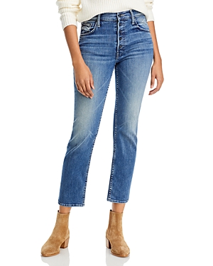 Mother The Pixie Tomcat Cropped Button Fly Jeans in Daytime Warrior