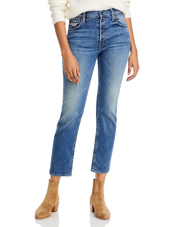 MOTHER The Pixie Tomcat High Rise Ankle Straight Jeans in Daytime Warrior