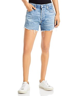 Citizen Of Humanity Annabelle High Waist Cutoff Denim Shorts In Seaward