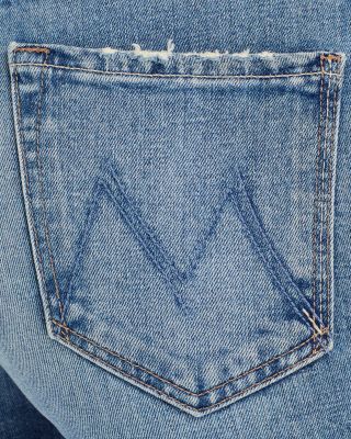 MOTHER The Insider High Rise Crop Step Fray Bootcut Jeans in