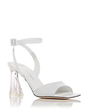 Giuseppe Zanotti Birel Calfskin Clear-heel Sandals In Bianco