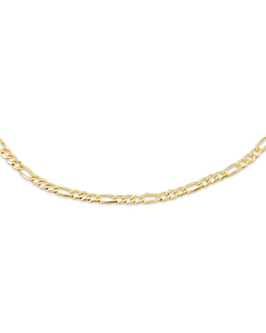 ADINAS JEWELS FLAT FIGARO LINK CHAIN NECKLACE, 15.75