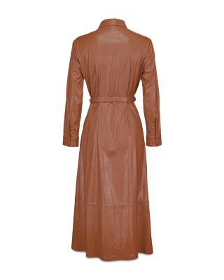 pinko leather dress Pinko Short Leather-effect Dress With Belt
