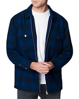 BLANKNYC - Cotton Plaid Slim Fit Full Zip Shirt Jacket 