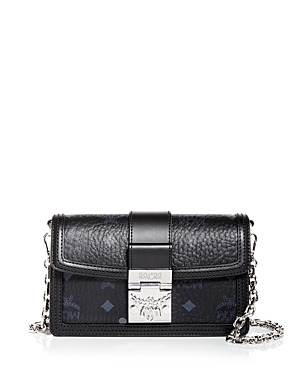 Mcm Gretl Visetos Monogram Mini Crossbody Bag In Black