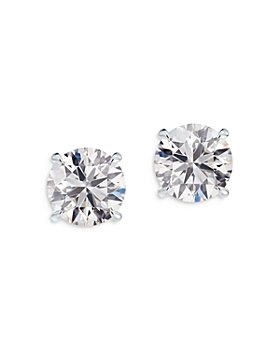 De Beers Forevermark - Classic Four Prong Diamond Stud Earrings in 18K White Gold, 4.0 ct. t.w.
