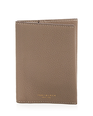 Tory Burch Perry Leather Passport Case In Gray Heron