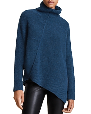 Allsaints Lock Funnel Neck Sweater In Agean Blue