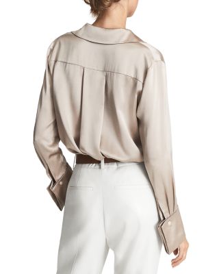Hailey Button Front Silk Shirt