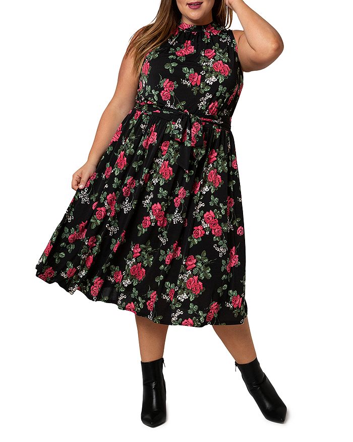 Leota Plus Mindy Floral Print Midi Dress | Bloomingdale's