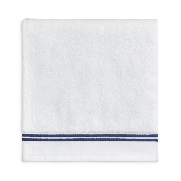 Sferra Aura Towels In White/dark Blue