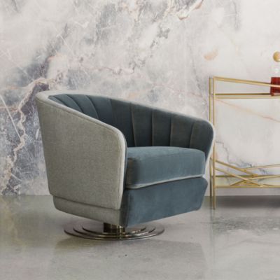 Concentric Fabric Swivel Chair