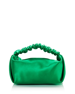 Alexander Wang Scrunchie Satin Mini Clutch In Poison Ivy