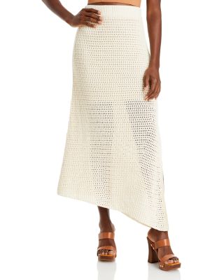 Ferragamo side-slit knit skirt - White