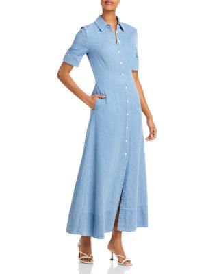 STAUD Joan Chambray Maxi Shirt Dress | Bloomingdale's