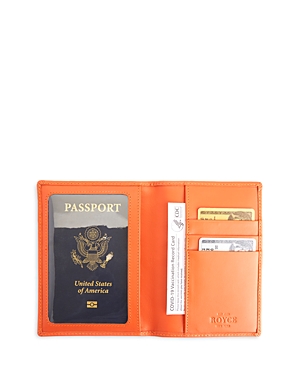 Royce New York Royce Rfid Blocking Vaccine Card Travel Wallet In Orange