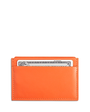 Royce New York Leather Rfid-blocking Executive Slim Credit Card Case In Orange