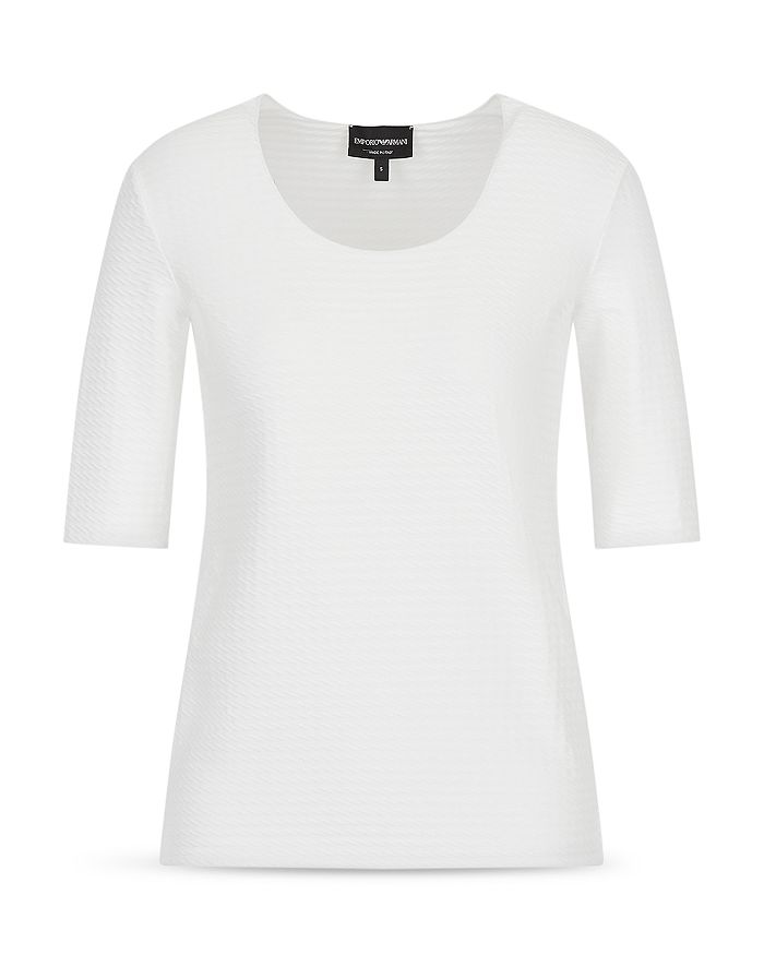Armani Textured Elbow Sleeve Top Bloomingdale's