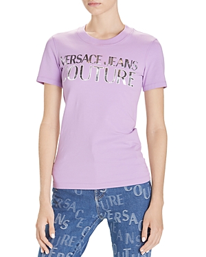 Versace Jeans Couture Logo Tee In Lilla Scur