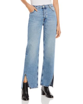 Free People - Long Lines Slit Straight Jeans in Vintage