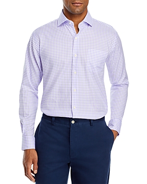 Peter Millar Towns Summer Soft Cotton Check Classic Fit Button Down Shirt In Violet Sky
