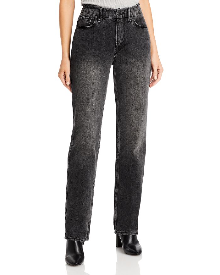 Good American Icon Straight Fit High Rise Jeans in Black251 ...