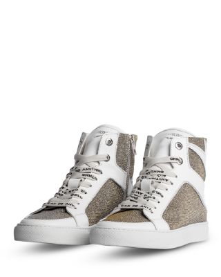 Women's ZV1747 Flash Glitter High Top Sneakers