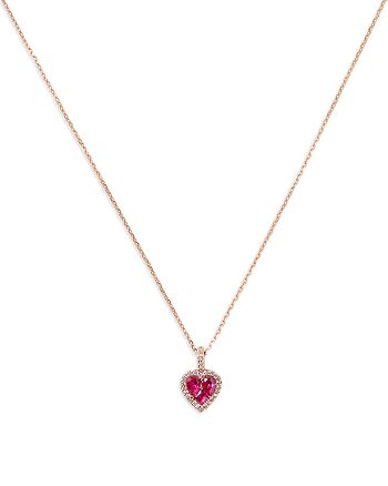 kate spade new york Spell It Out Cubic Zirconia Mini Heart Pendant Necklace,  17