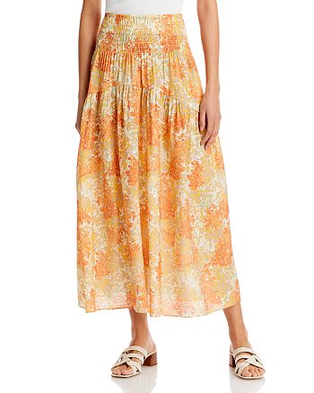 Vince Garden Printed Smocked Waist Skirt | Bloomingdale's