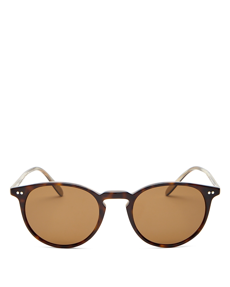 Oliver Peoples Riley 49mm Polarized Round Sunglasses In Havana/brown Polarized