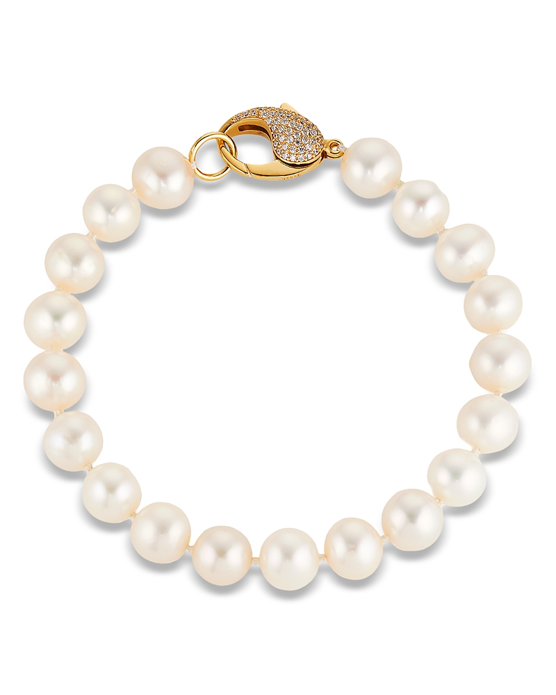 Shop Nadri Cultured Freshwater Pearl Bracelet In Gold