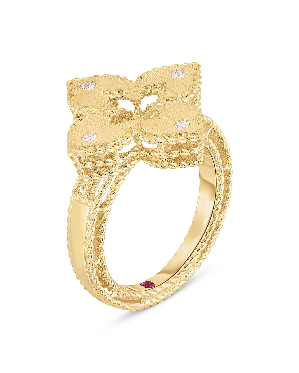 Roberto Coin 18K Yellow Gold Venetian Princess Diamond Quatrefoil Ring