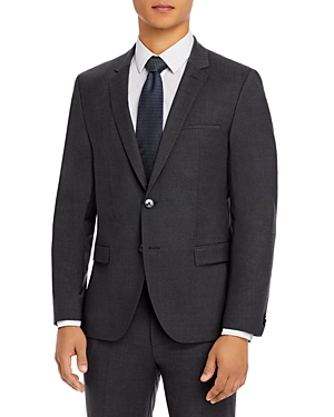 Shop Hugo Boss  Arti Stretch Wool Extra Slim Fit Suit Jacket In Charcoal