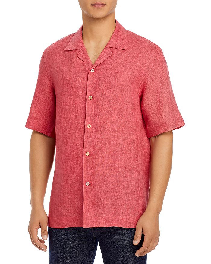 Paul Smith Linen Floral Print Slim Fit Camp Shirt Bloomingdale's