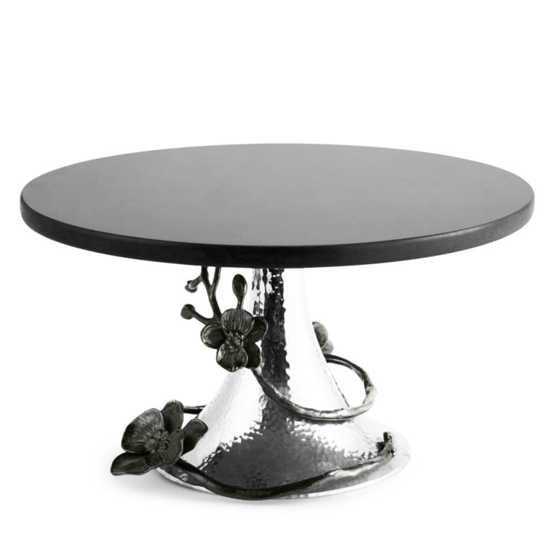 Michael Aram Black Orchid Cake Stand in Black Nickel Plate