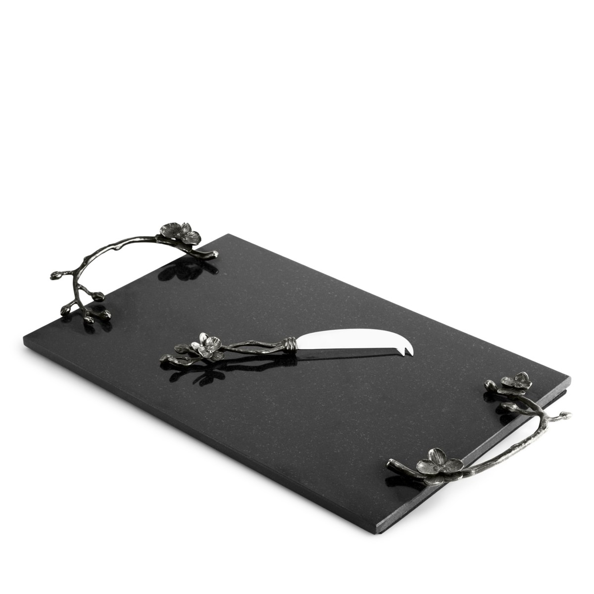 Michael Aram Black Orchid Cheese Board & Knife in Black Nickelplate