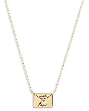 Adina Reyter 14k Yellow Gold Paris Diamond With Love Envelope Pendant Necklace, 15-16